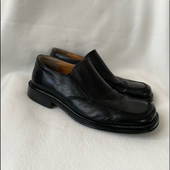 Aldo Mens Size 44 Black Leather Loafers - Picture 1 of 16